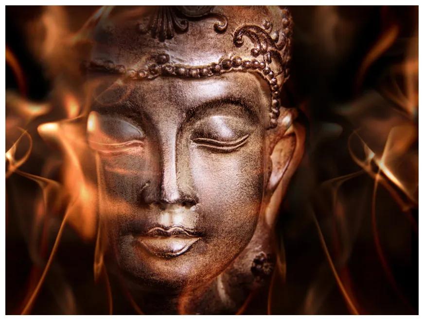 Artgeist Fototapeta - Buddha. Fire of meditation. Veľkosť: 196x154, Verzia: Samolepiaca