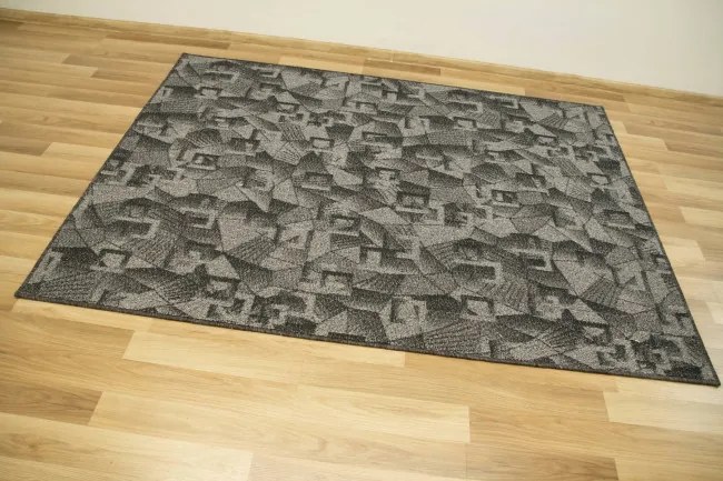 Metrážny koberec Flamingo 74 tmavo sivý / čierny