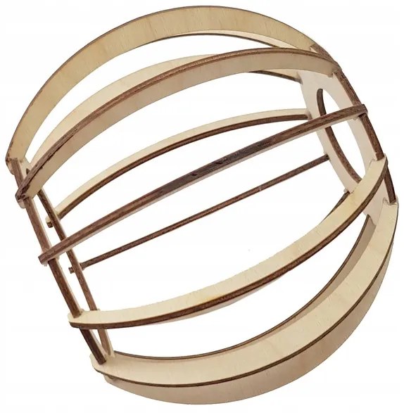 BERGE Závesné stropné svietidlo LED drevený trám 2xE27 Wooden Ball Luster