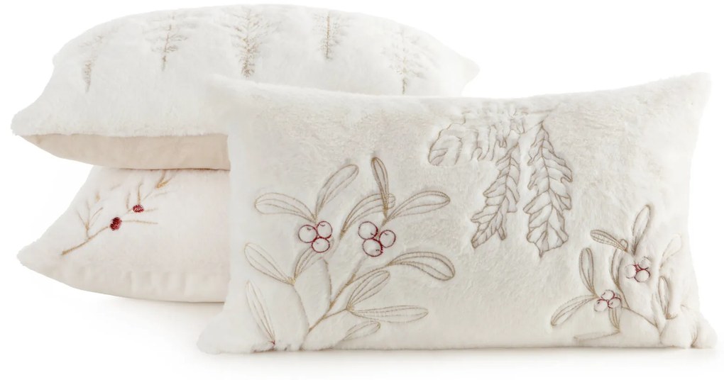 VIANOČNÁ DEKORAČNÁ OBLIEČKA NA VANKÚŠ HOLLY 30X50 CM VZOROVANÁ