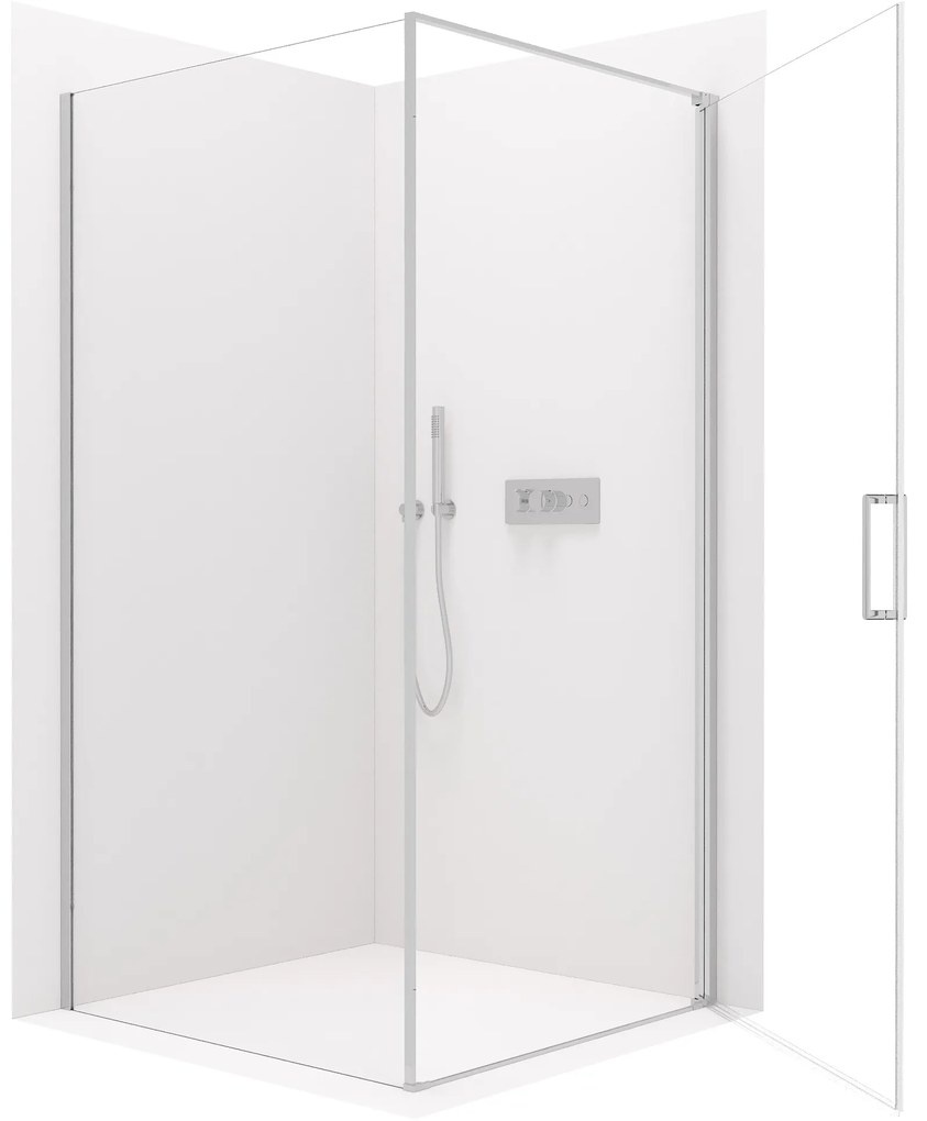 Cerano Porte, 1-krídlový sprchovací kút 90x80 cm, 8mm číre sklo, chrómový profil, CER-CER-413528