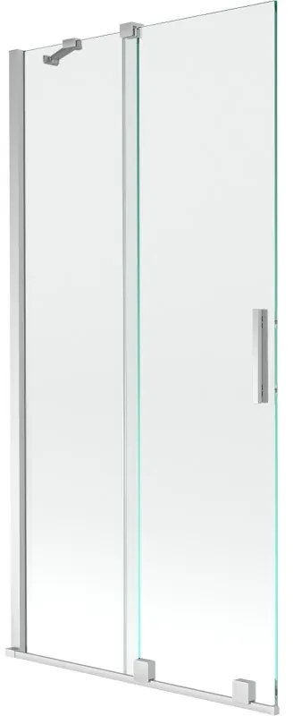 Mexen Velar vaňová zástena dvojkrídlová Posuvný 90 x 150 cm, Priehľadné, Chrómová - 896-090-000-01-01