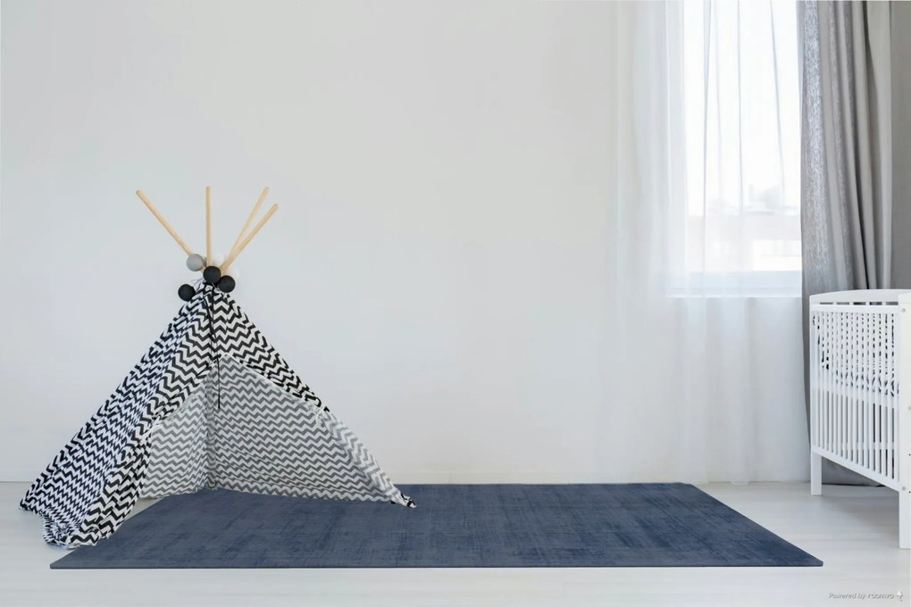 Ručne tkaný kusový koberec Maori 220 Denim, 140x200, modrá, obývacia izba, Obsession