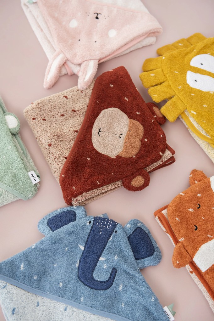 Detská osuška s kapucňou Mrs. Rabbit - 75 x 75 cm