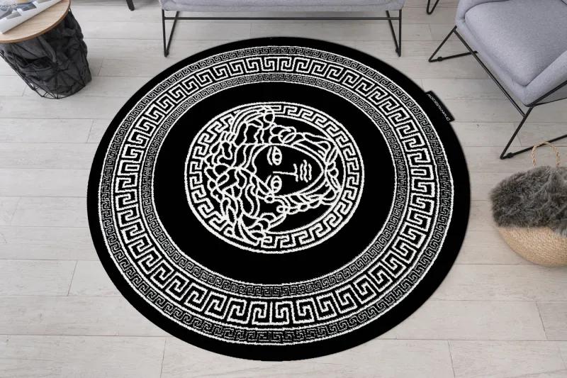 Okrúhly koberec HAMPTON Medusa medúza grécky čierna Veľkosť: kruh 200 cm