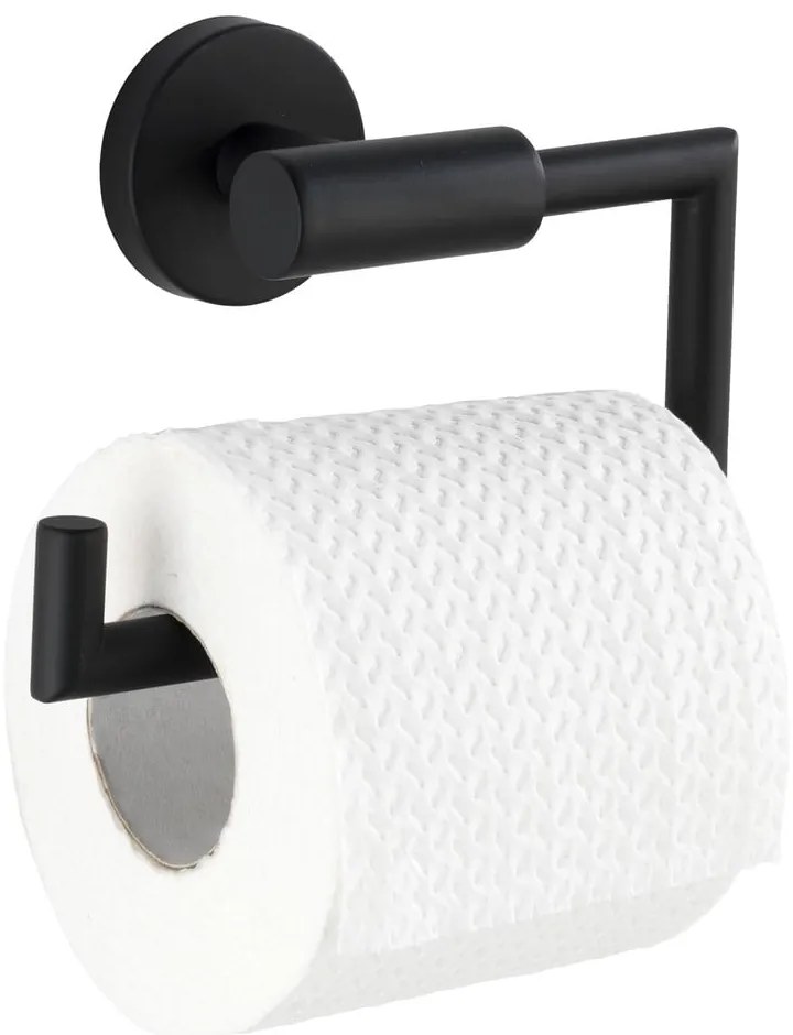 Matne čierny samodržiaci držiak na toaletný papier z nehrdzavejúcej ocele Bosio – Wenko