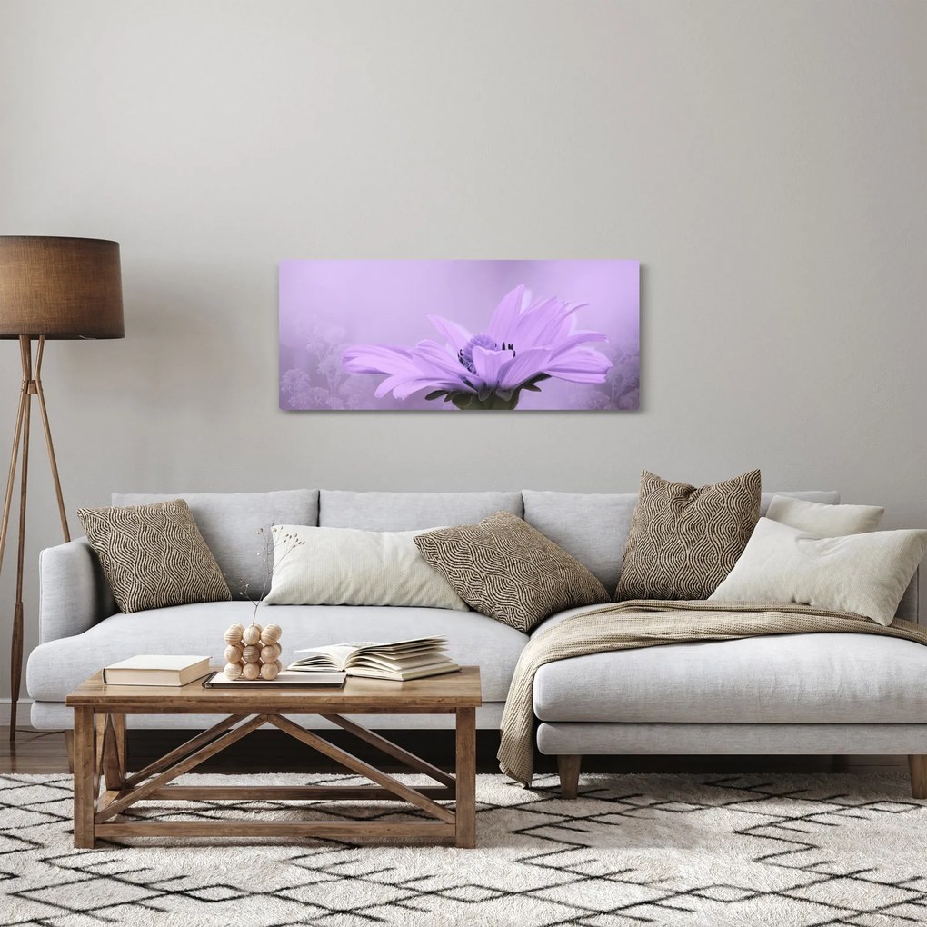 Obraz - Fialový kvet (120x50 cm)