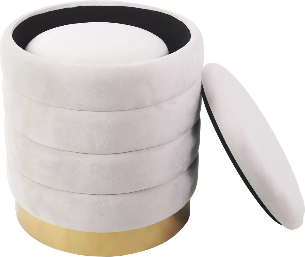 SI Britta Velvet taburetka (sada) svetlo béžová