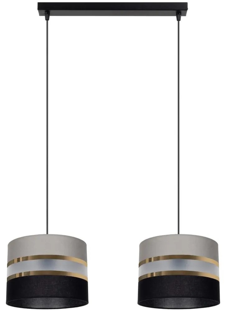Luster na lanku CORAL 2xE27/60W/230V čiernošedá