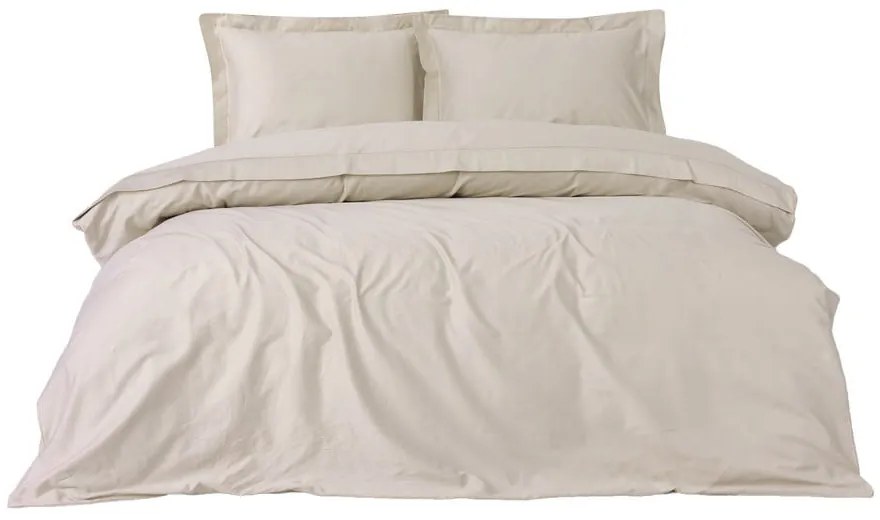 Béžové obliečky na dvojlôžko/predĺžené z bavlneného saténu 240x220 cm Elegant – Mijolnir