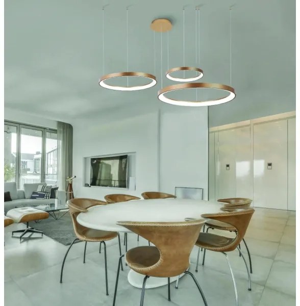 Azzardo AZ5023-LED Stmievateľný luster na lanku AGNES LED/60W/230V pr. 78 cm zlatá