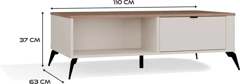 Konferenčný stolík CORDOBA kašmírový/dub Castello