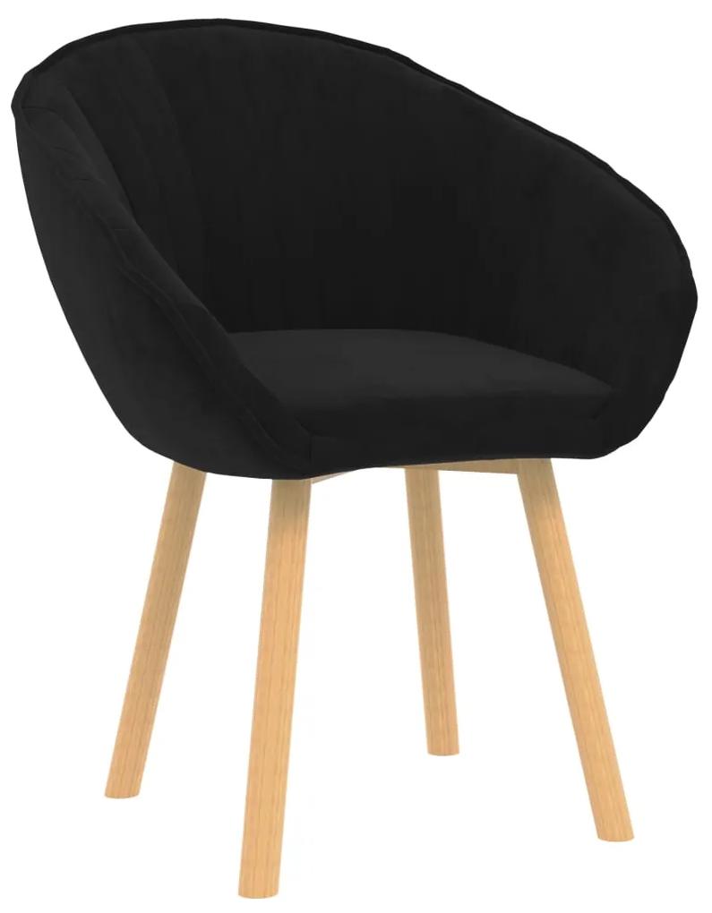 vidaXL Jedálenská stolička, čierna, zamat