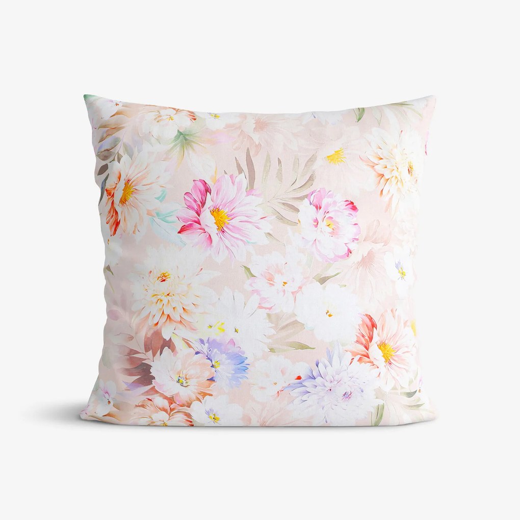 Goldea bavlnená obliečka na vankúš deluxe - divoké kvety 60 x 60 cm