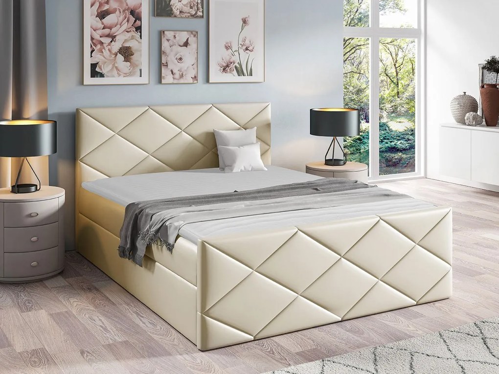 Kontinentálna posteľ Guillermo, Rozmer postele: 160x200, Dostupné poťahy: ekokoža Soft 10a
