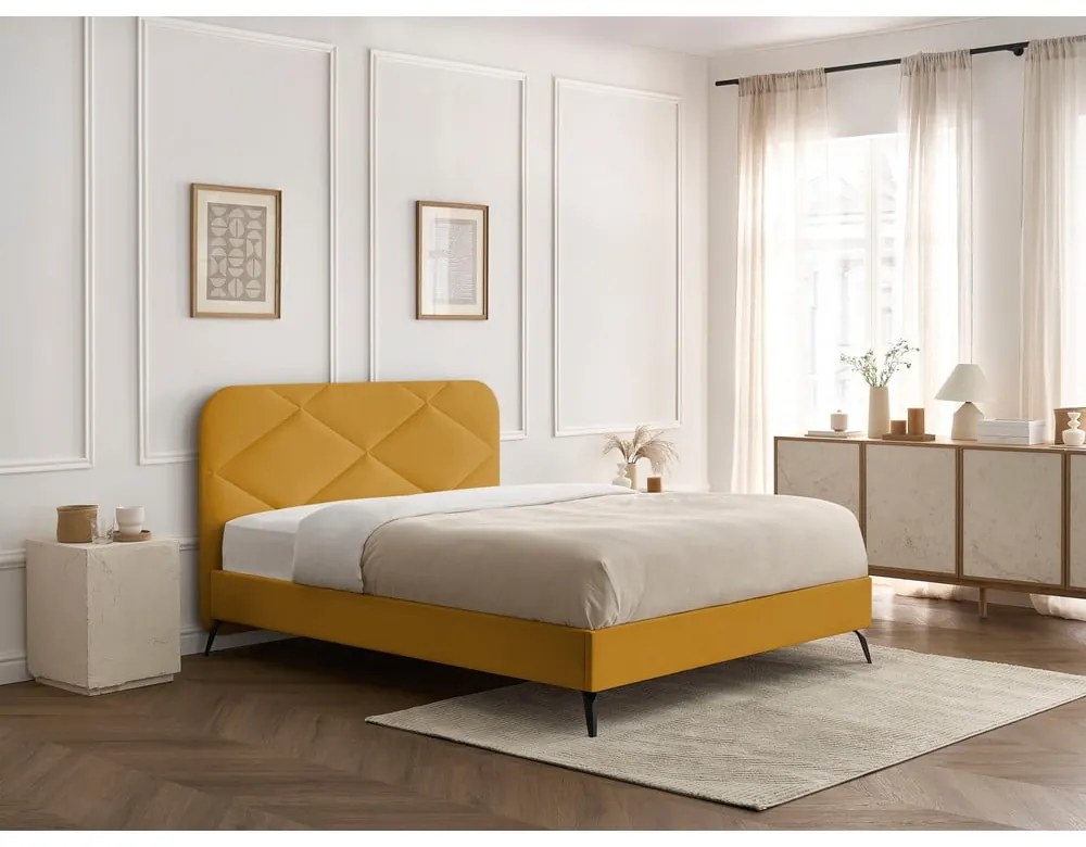 Čalúnená dvojlôžková posteľ s roštom 140x190 cm Prune – Bobochic Paris