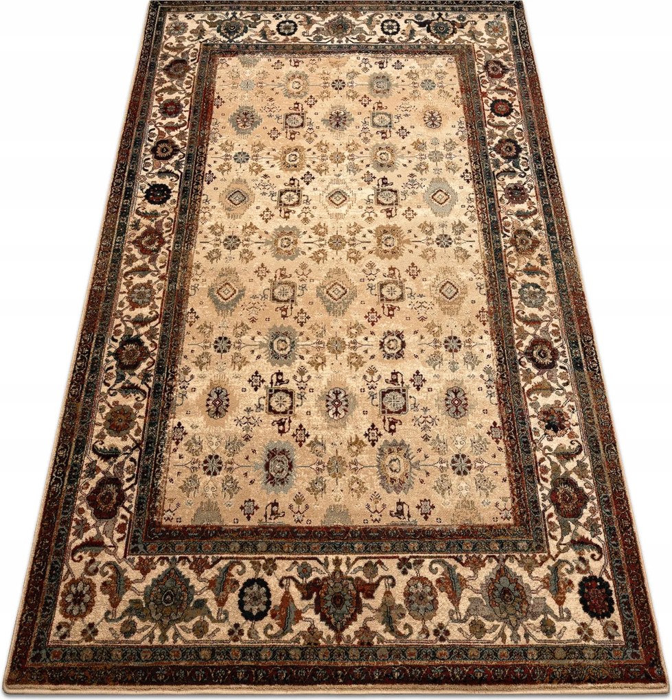 Koberec Do Obývačky vlna Omega Avila Ornament rámik béžový 235x350 cm