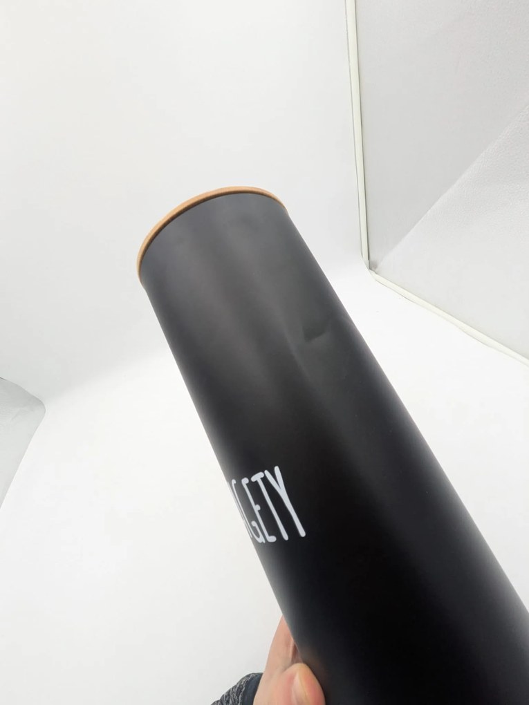 Orion 2. akosť - Plechová dóza na potraviny, čierna, s bambusovým vekom, ŠPAGETY