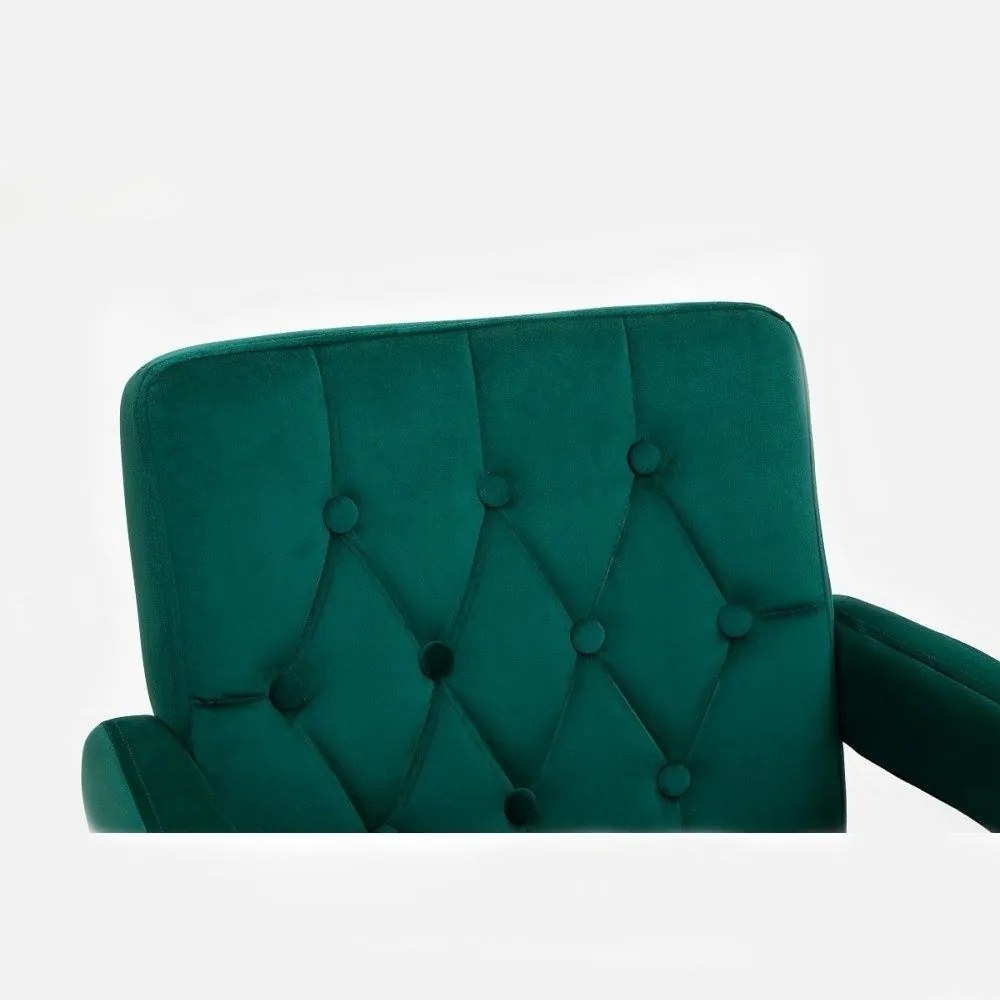 LuxuryForm DESIGN Stolička BOSTON VELUR na zlatej podstave s kolieskami - zelená