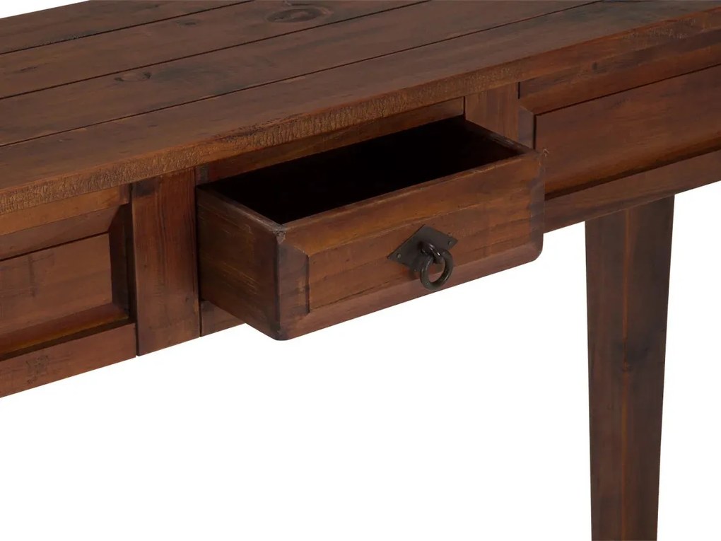 furniture-nabytek.cz - Masivní toaletní stolek Catana z borovicového dřeva, hnědý, lakovaný – 120×35×76 cm
