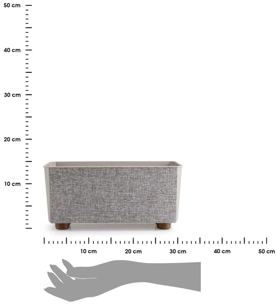 PLASTOVÝ KVETINÁČ SALVIA TX 28,5X17 CM BÉŽOVÁ