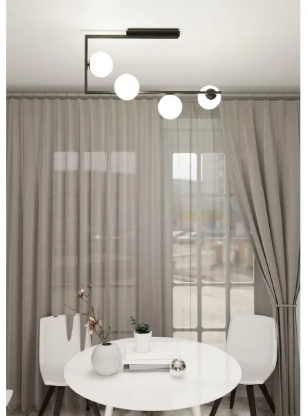 Luster na tyči SOMA 4xE14/10W/230V čierna/biela