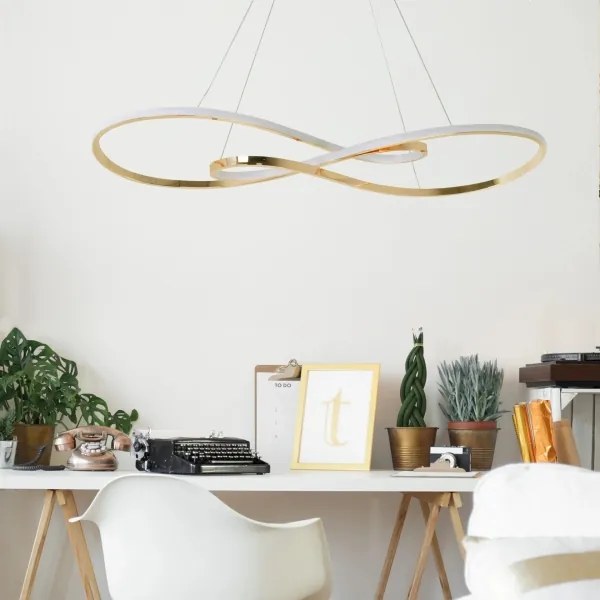 LED Luster na lanku ZUMBA LED/50W/230V zlatá