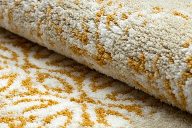 Kúpeľňový koberček STROFI kvety, protišmykový, mäkký - žltý