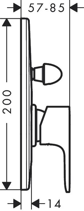 Hansgrohe Rebris S, vaňová batéria pod omietku, súprava s telesom, chrómová, 72448000