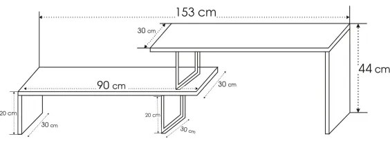 TV stolík OVIT 44x153 cm hnedá/čierna