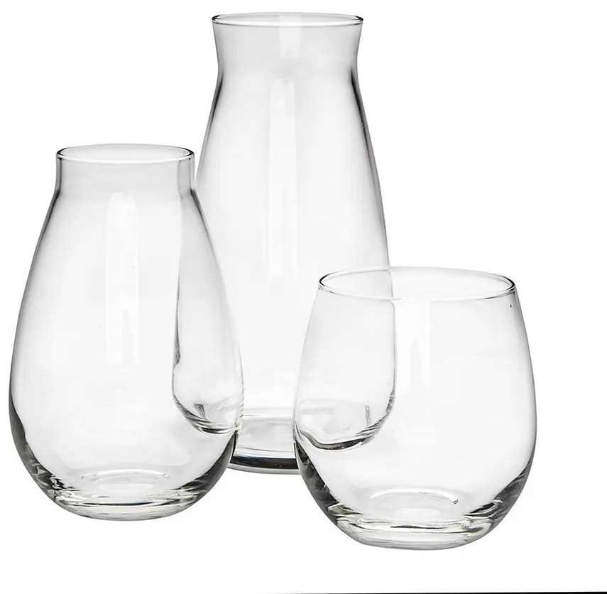 Sada dvoch sklenených váz a svietnika Avangarda, 3 ks