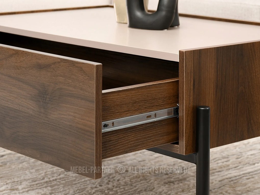 Konferenčný stolík Bertina M (béžová + čierna). Akcia -21%. Vlastná spoľahlivá doprava až k Vám domov. 1111576