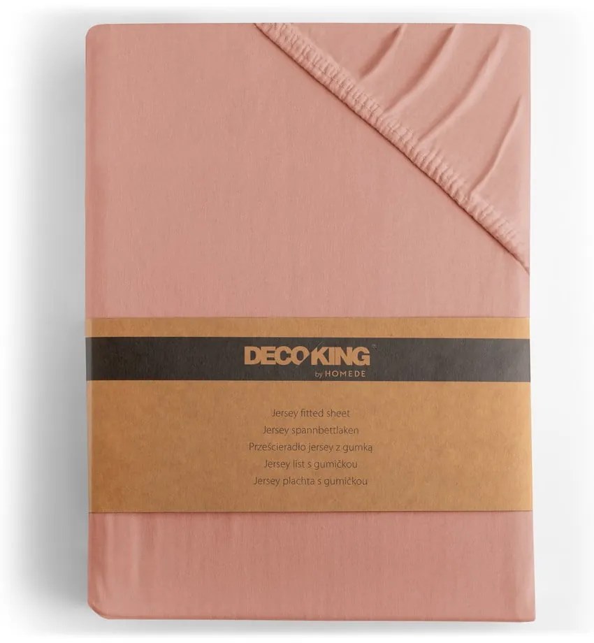 Napínacia plachta broskyňová jersey 240x220 cm Amber – Restilo