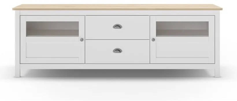 Biely TV stolík z borovicového dreva 180x59 cm Misti – Marckeric