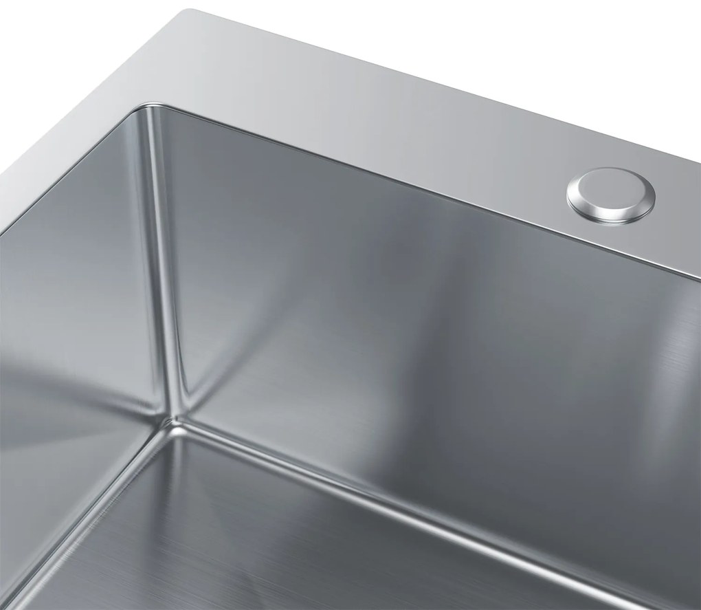 Erga HD, 1-komorový oceľový drez 480x450x210 mm, oceľová, ERG-MLS-HD4845