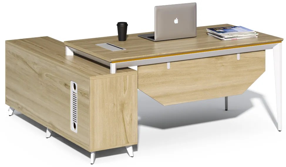 Kancelársky stôl s kontajnerom a komodou Houseland Profit Home 01 dub/biela