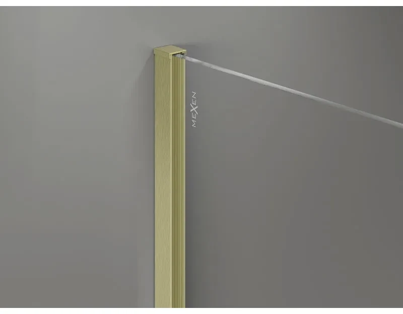 Mexen Kioto-X, sprchová zástena 140 x 200 cm, 10mm sklo námraza, zlatý matný profil, 800-140-101-55-30-X