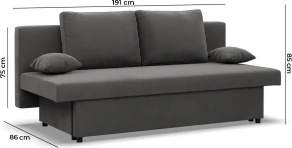 Pohovka NOLA rozkladacia, čierna / červená