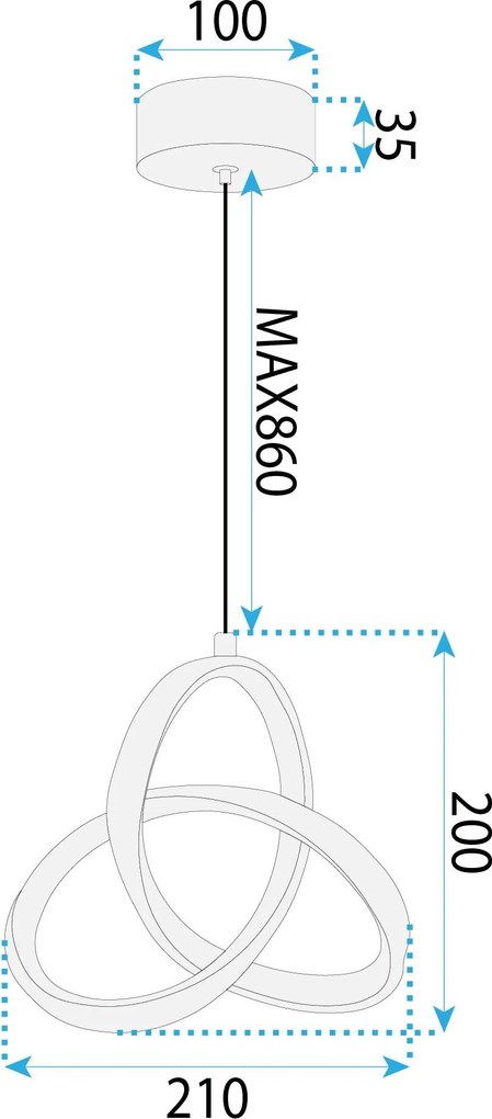 Toolight Toolight, LED stropné osvetlenie 13W, 4000K, APP1784-CP, čierna matná, OSW-08978