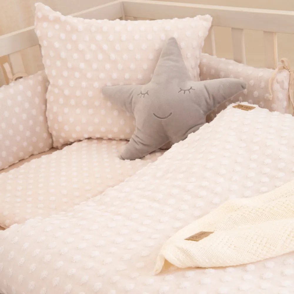 Béžové detské obliečky do postieľky s prímesou bavlny 100x135 cm Frosty Almond – Roba