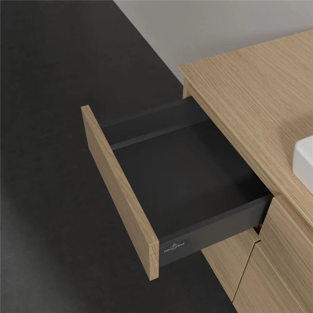 VILLEROY &amp; BOCH Legato závesná skrinka pod umývadlo (umývadlo v strede), 5 zásuviek, 1400 x 500 x 550 mm, Nordic Oak, B68500VJ