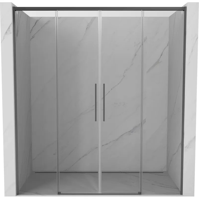 Mexen Rox, posuvné sprchové dvere 170 cm, 8mm číre sklo, grafitový profil, 8C2-170-002-95-00