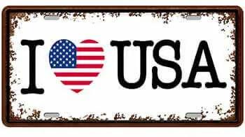 Ceduľa značka I love USA
