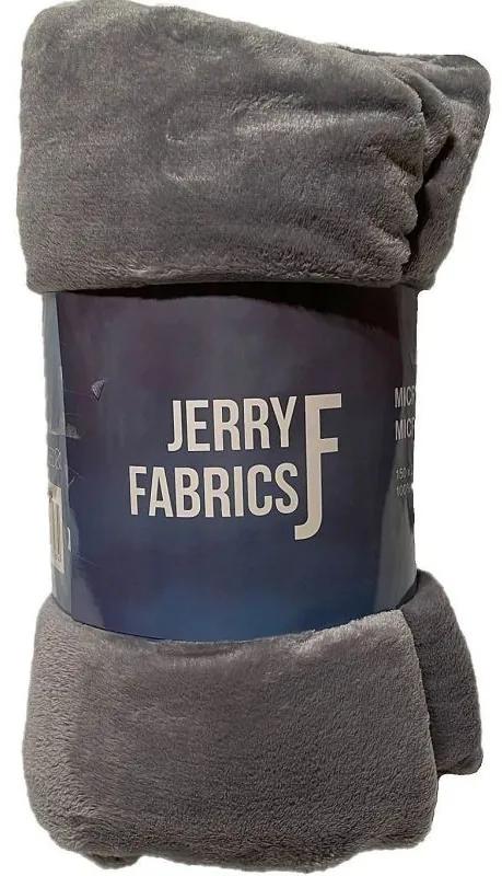 JERRY FABRICS Deka microflanel super soft Tmavosivá  Polyester, 150/200 cm
