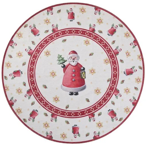 Koberec Toy's Delight Villeroy & Boch Santa Claus krémový / červený kruh