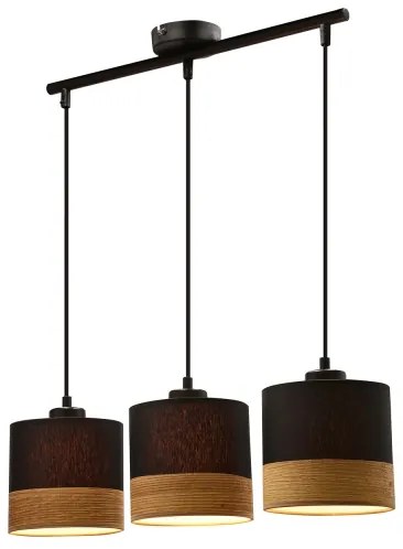 Luster na lanku PORTO 3xE27/60W/230V čierna/hnedá