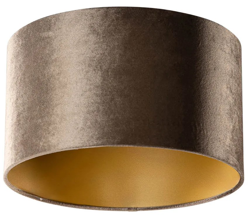 Zamatový tienidlo hnedé so zlatým vnútorným priestorom 35/35/20