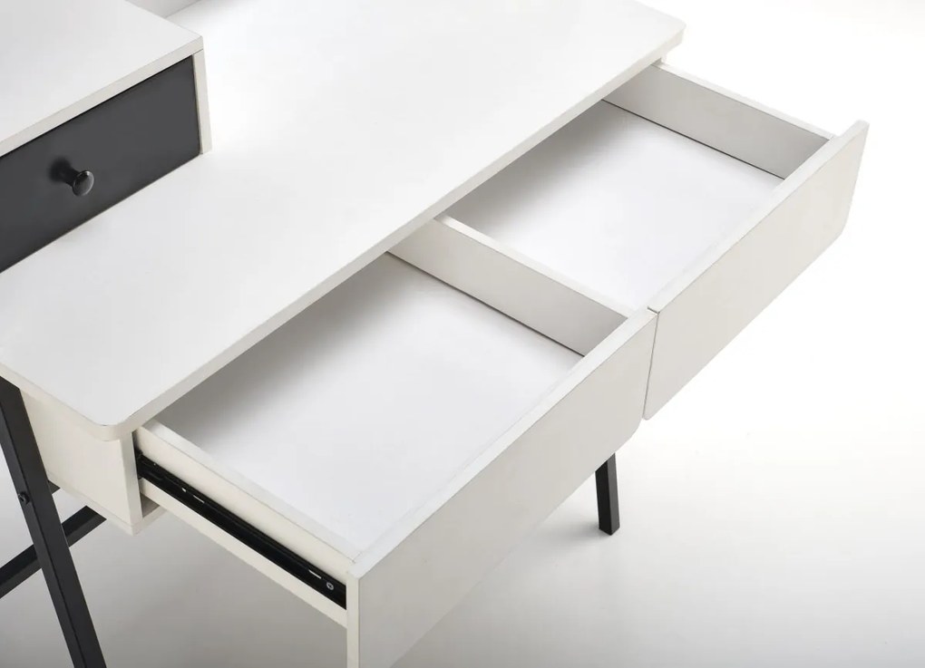 Toaletný stolík AGNES 120 cm biely-čierny
