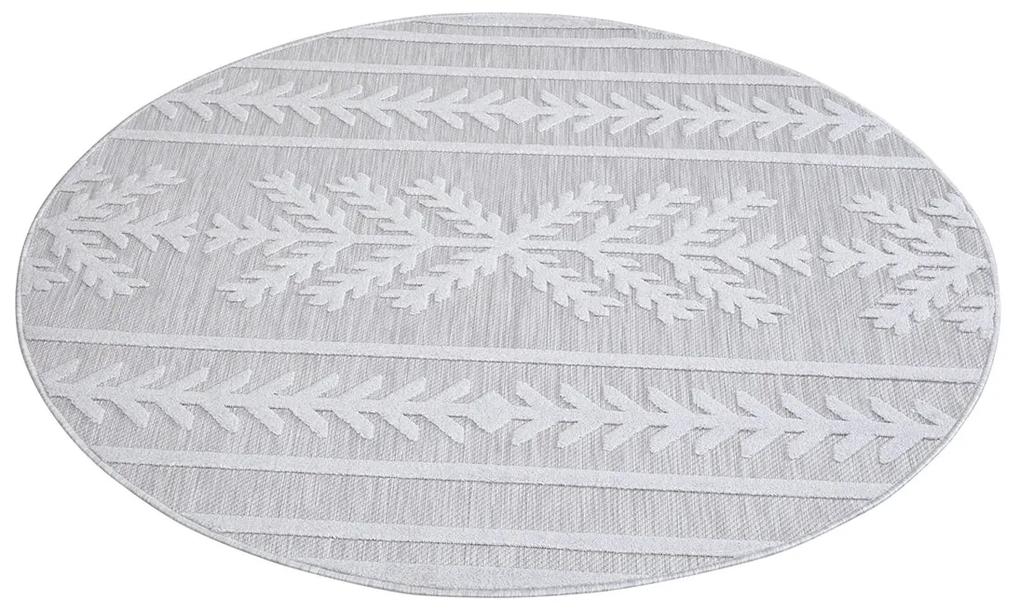Dekorstudio Okrúhly terasový koberec SANTORINI - 411 sivý Priemer koberca: 200cm