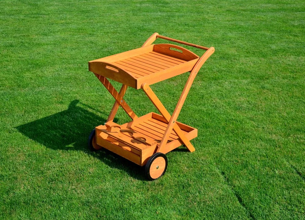 Servírovací záhradný stolík - drevený